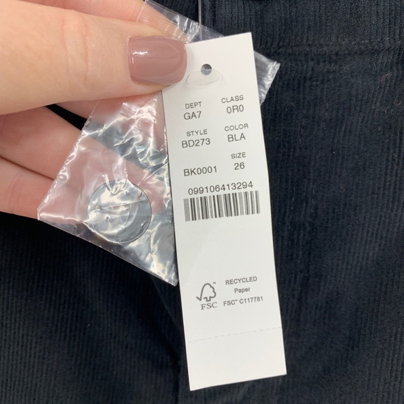 J. Crew High-Rise '90s Classic Straight Corduroy Pants in Black Sz 26 - Picture 8 of 13